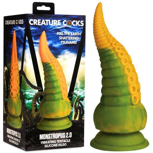 XR Brands Creature Cocks Monstropus 2.0 Vibrating Tentacled Monster Dildo - - Vibrating Dildos