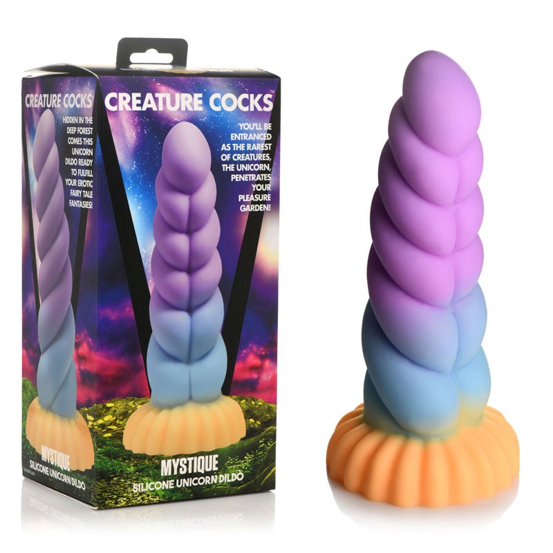 XR Brands Creature Cocks Mystique Fantasy Silicone Unicorn Dildo Coloured 21cm - - Realistic Dildos