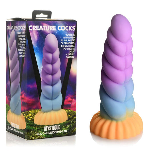 XR Brands Creature Cocks Mystique Fantasy Silicone Unicorn Dildo Coloured 21cm - - Realistic Dildos