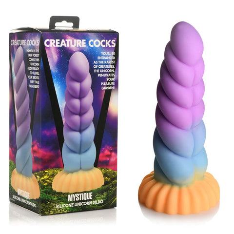 XR Brands Creature Cocks Mystique Fantasy Silicone Unicorn Dildo Coloured 21cm - Realistic Dildos