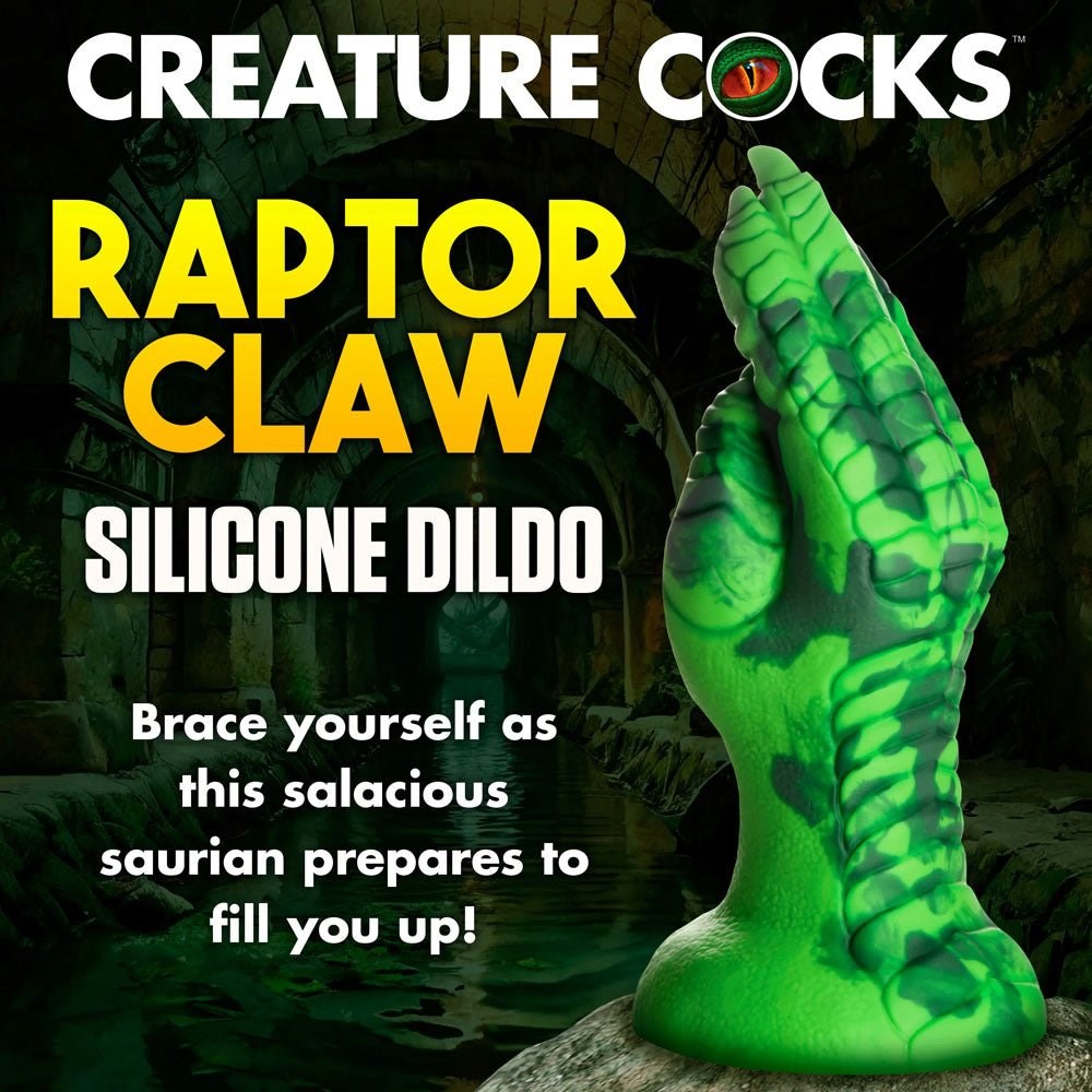 XR Brands Creature Cocks Raptor Claw Fisting Fantasy Silicone Dildo Green 21.8cm - - Realistic Dildos