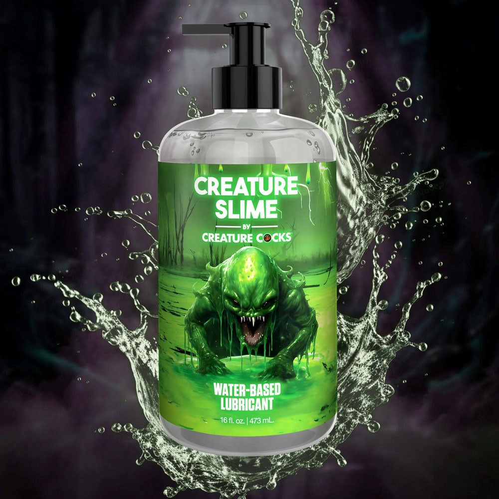 XR Brands Creature Cocks Water Based Lubricant Pump Bottle 473ml Glycerin Free - - Water Based Lubes