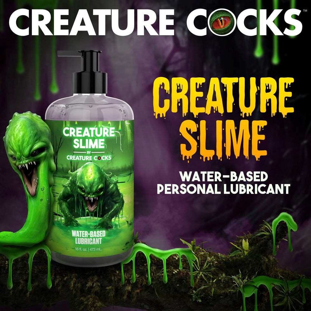 XR Brands Creature Cocks Water Based Lubricant Pump Bottle 473ml Glycerin Free - - Water Based Lubes