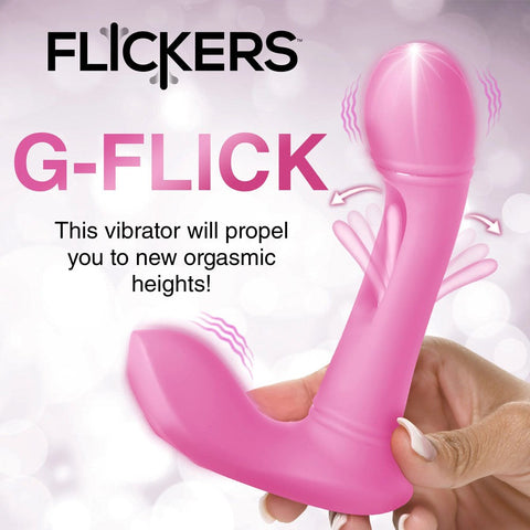 XR Brands Inmi Flickers G Flick Flicking G Spot Vibrator With Remote Pink - G-Spot Vibrators