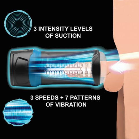 XR Brands LoveBotz Auto Milker Intense 13X Sucking Male Masturbator USB Rechargeable - Masturbators and Strokers