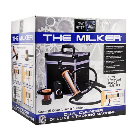 XR Brands LoveBotz The Milker Dual Cylinder Deluxe Mains Powered Masturbator - Masturbators and Strokers