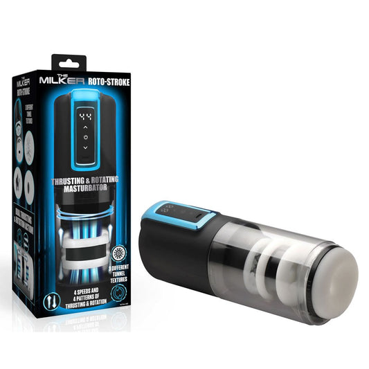 XR Brands LoveBotz The Milker Thrusting & Rotating Male Masturbator - - Masturbators and Strokers