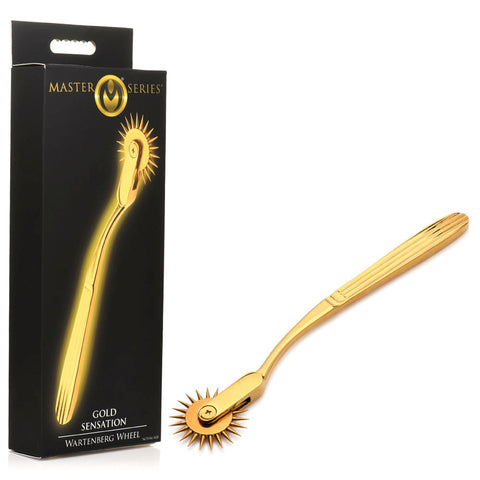 XR Brands Master Series Gold Sensation Wartenberg Wheel Precision BDSM Tool - Dental and Clinical