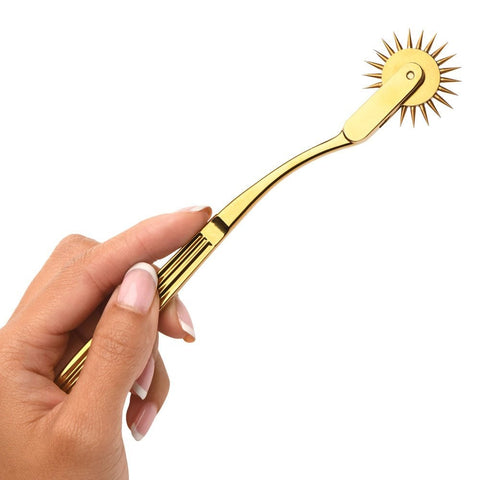 XR Brands Master Series Gold Sensation Wartenberg Wheel Precision BDSM Tool - Dental and Clinical
