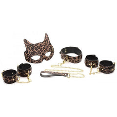 XR Brands Master Series Wild Sex Leopard Coloured 7 Piece Bondage Set - - Bondage Kits