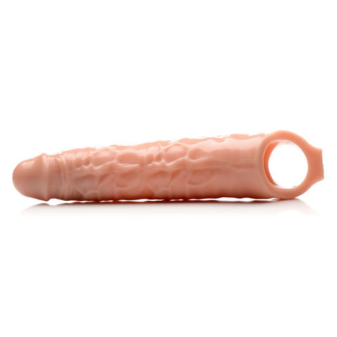XR Brands Size Matters Penis Extender Sleeve Flesh 3 Inch with TPR Material - Pumps, Extenders and Sleeves