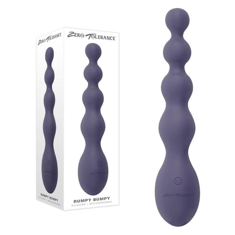 Evolved Zero Tolerance Rumpy Bumpy Vibrating Anal Bead Purple USB Rechargeable - Anal Beads and Balls