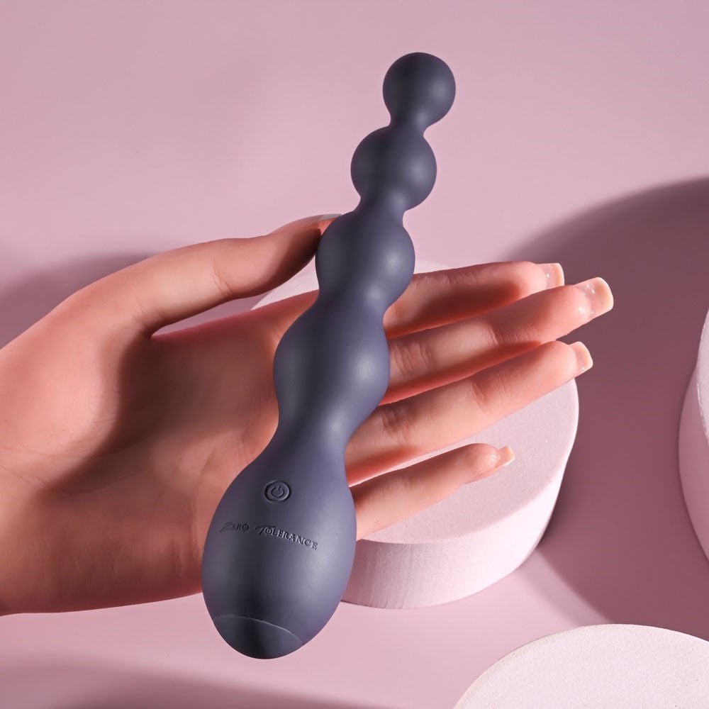 Evolved Zero Tolerance Rumpy Bumpy Vibrating Anal Bead Purple USB Rechargeable - - Anal Beads and Balls