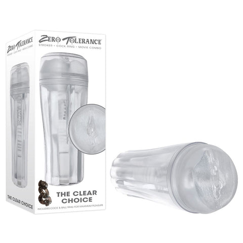 Evolved Zero Tolerance THE CLEAR CHOICE Clear Vagina Stroker Transparent - Masturbators and Strokers