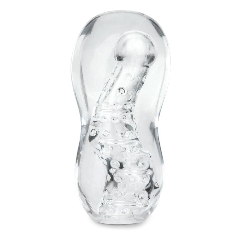 Xgen Products Zolo Gripz Wavy Squeezable Clear Flexible Stretchy Stroker Masturbator - - Masturbators and Strokers