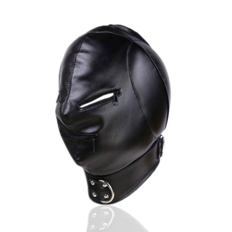 BDStyle BDSM Play Zipper Hood With Thicker Ear Enhanced Sensory Control - - Bondage Hoods