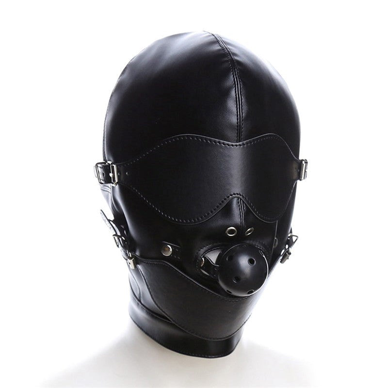 BDStyle Bondage Mouth Gag Full Gimp Hood for BDSM Play - - Bondage Hoods