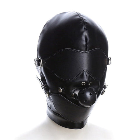 BDStyle Bondage Mouth Gag Full Gimp Hood for BDSM Play - Bondage Hoods