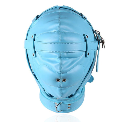 BDStyle Premium Total Sensory Deprivation Bondage Leather Hood - Bondage Hoods