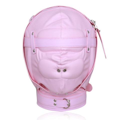 BDStyle Premium Total Sensory Deprivation Bondage Leather Hood - Bondage Hoods