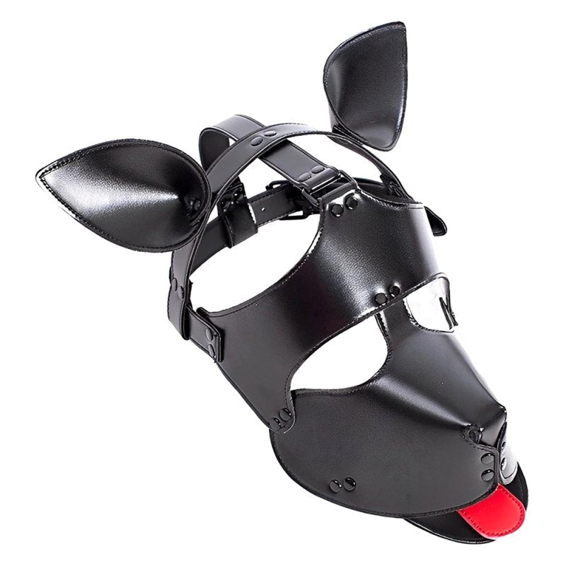 BDStyle Vegan Leather Padded BDSM Play Dog Mask Premium Roleplay Accessory - Bondage Hoods