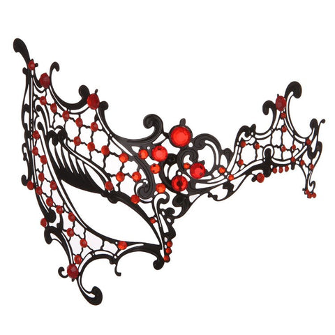 BDStyle BDSM Play Rhinestone Metal Half Face Mask with Rhinestone Detail - Blindfolds And Masks