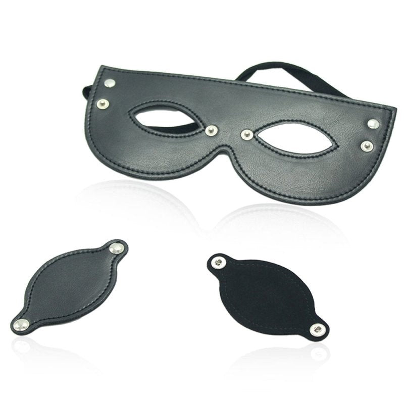 BDStyle Bondage Mask Premium PU Leather with Detachable Eye Covers - Blindfolds And Masks