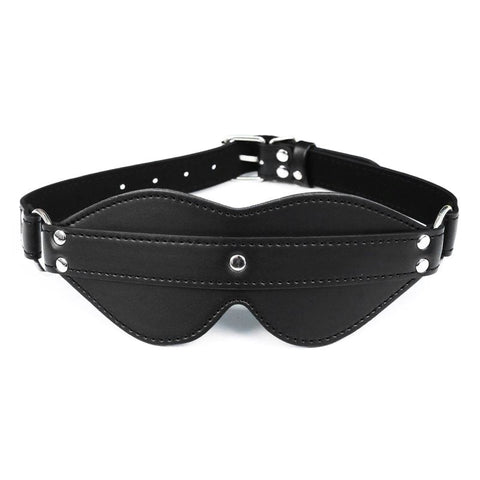 BDStyle Cingulum Stud Fancy Blindfold with D Ring Premium PVC Construction - Blindfolds And Masks