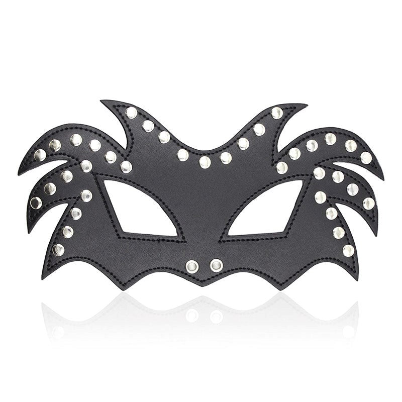 BDStyle Fantasy Fetish Mask Premium Leather Bondage Mask with Metal Accents - Blindfolds And Masks