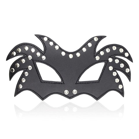 BDStyle Fantasy Fetish Mask Premium Leather Bondage Mask with Metal Accents - Blindfolds And Masks