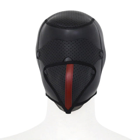 BDStyle Faux Leather Ventilation Hood with Integrated Airflow System - Bondage Hoods