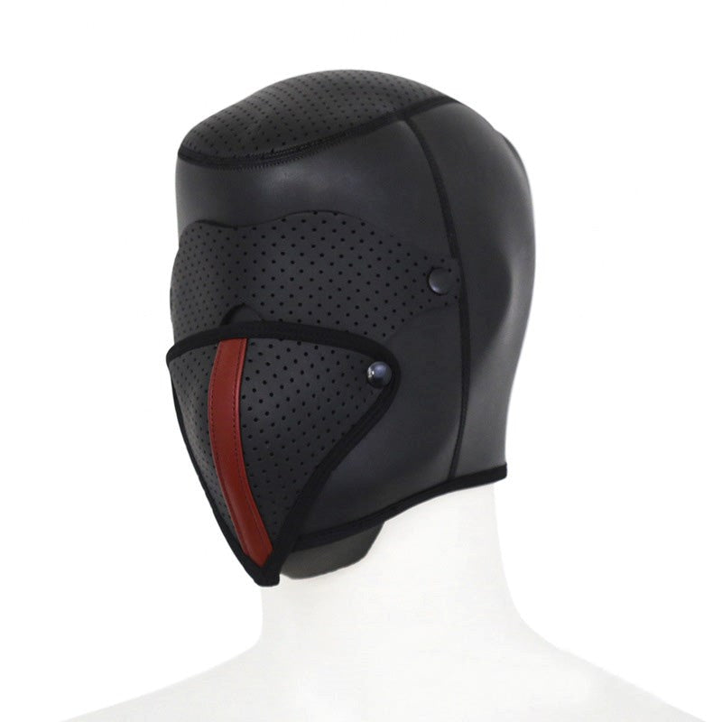 BDStyle Faux Leather Ventilation Hood with Integrated Airflow System - Bondage Hoods