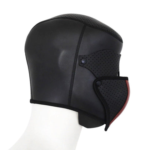 BDStyle Faux Leather Ventilation Hood with Integrated Airflow System - Bondage Hoods