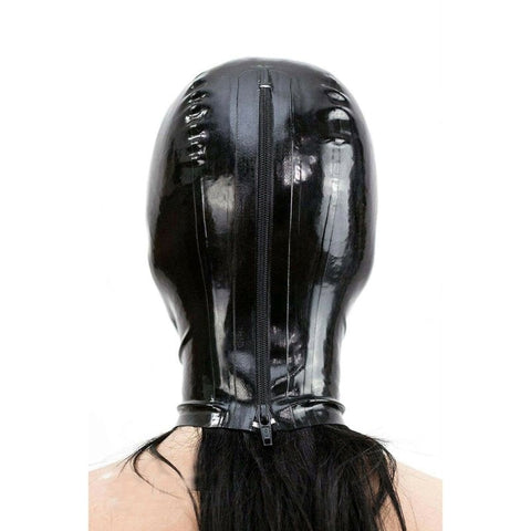 BDStyle Latex Hood Open Eyes And Mouth Black Premium Sensory Play - Bondage Hoods