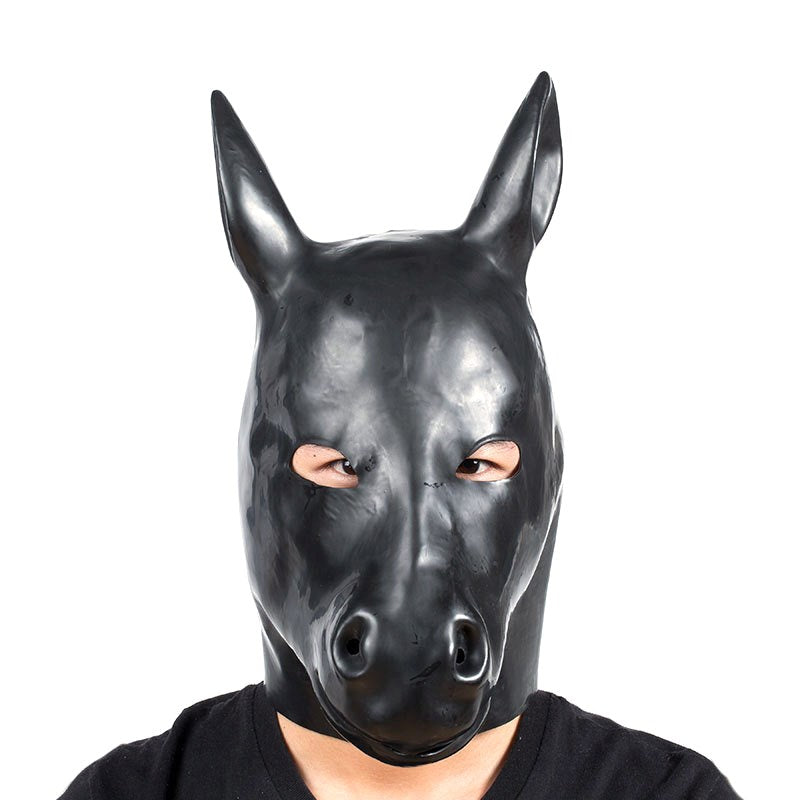 BDStyle Latex Mask Horse Head Bondage Hood Premium Silica Gel Construction - Bondage Hoods