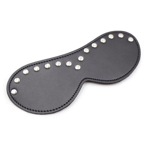 BDStyle Leather Blindfold Silver Stud Premium Sensory Deprivation Adult Toy - Blindfolds And Masks
