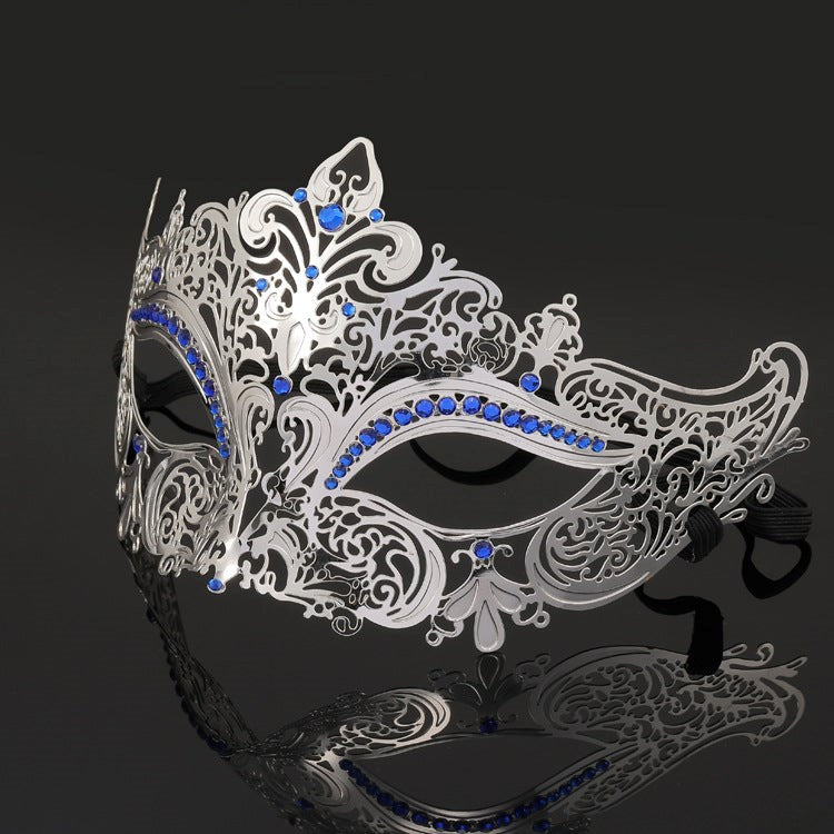 BDStyle Silver Diamante Metal Mask Premium Metal Masquerade Accessory - Blindfolds And Masks