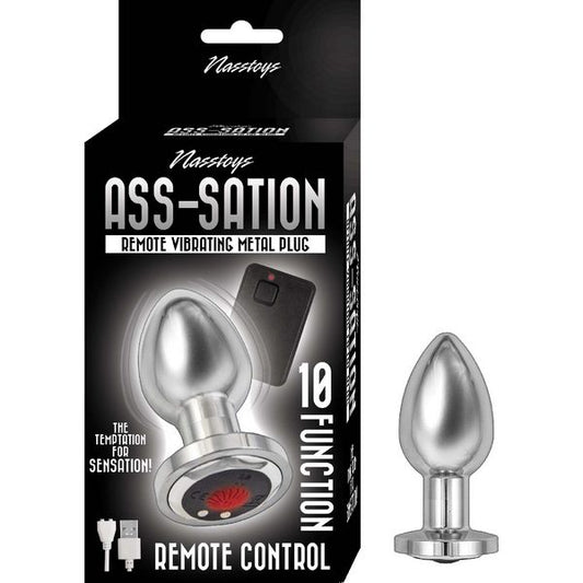 ASS-SATION 10 Function Remote Vibrating Metal Plug - - Butt Plugs