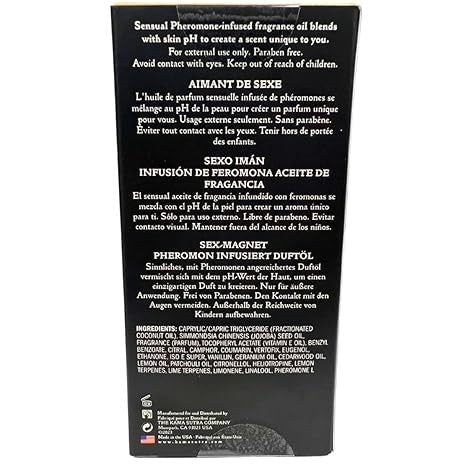 Kama Sutra Sex Magnet Pheromone Roll On Fragrance Oil Vanilla Amber for Attraction - Bath and Intimate Fragrances