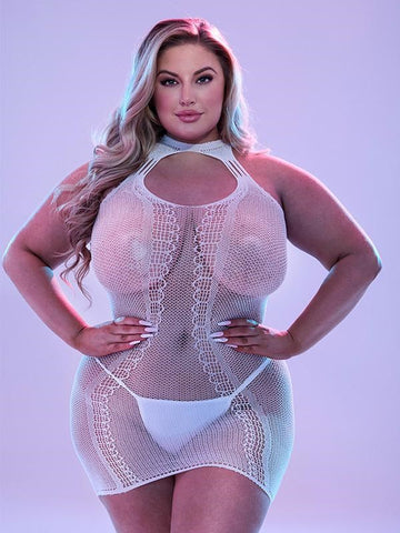 Xgen Products Lapdance Lingerie Glow In The Dark Mini Dress Queen Neon Mesh - Babydolls and Chemises