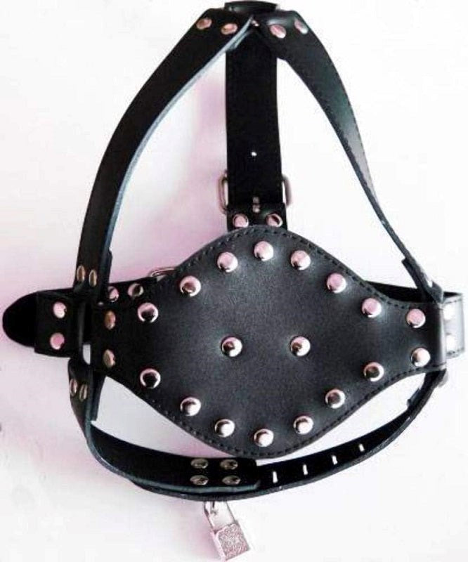 BDStyle Leather Face Harness with Stuffer Gag BDSM Bondage Restraint - Bondage Gags and Bits
