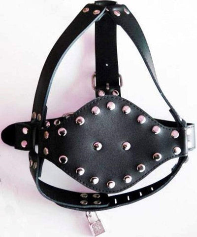 BDStyle Leather Face Harness with Stuffer Gag BDSM Bondage Restraint - Bondage Gags and Bits