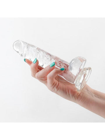 NS Novelties Fantasia Ballsy 6.5 Inch Dildo Clear with Flexible Design - Realistic Dildos