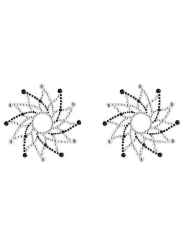 NS Novelties Pretty Pasties Charm I Nipple Cover Black Reusable Adhesive - Breast and Nipple Toys