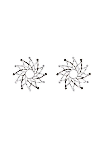 NS Novelties Pretty Pasties Charm I Nipple Cover Black Reusable Adhesive - Breast and Nipple Toys