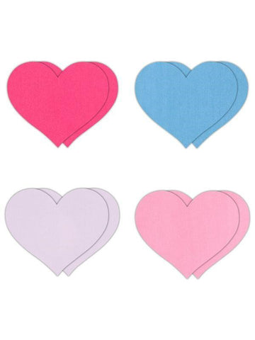 NS Novelties Pretty Pasties Heart II Assorted Nipple Cover 4 Pairs Heart Designs - Breast and Nipple Toys