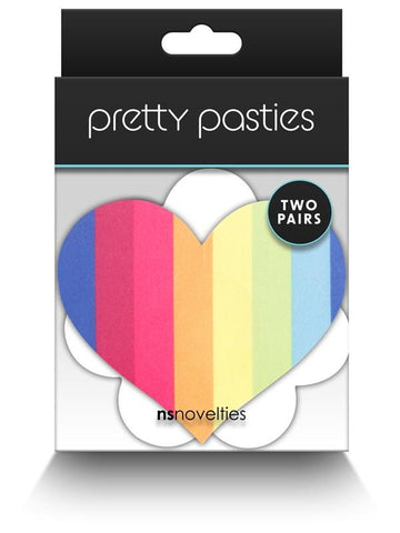 NS Novelties Pretty Pasties Pride Heart Flower Rainbow Nipple Covers 2 Pairs - Breast and Nipple Toys