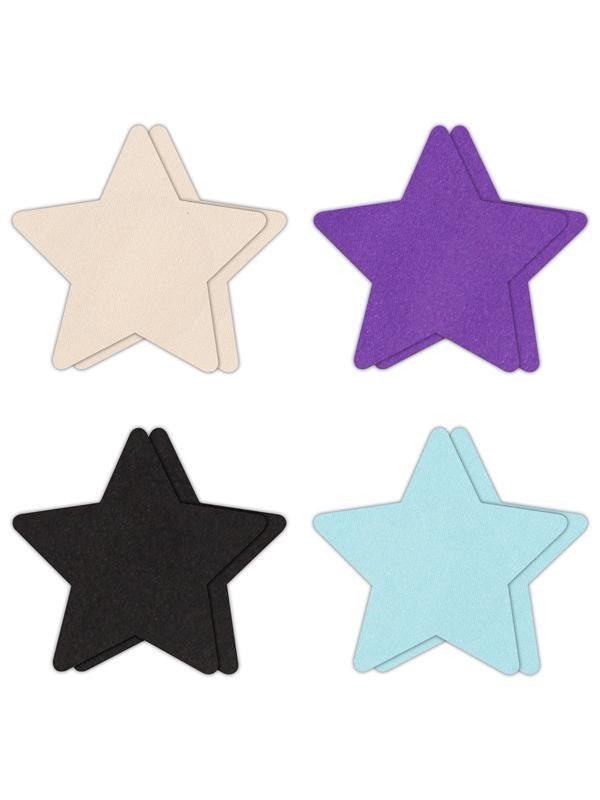 NS Novelties Pretty Pasties Star I Assorted Nipple Cover 4 Pairs Collection - Breast and Nipple Toys
