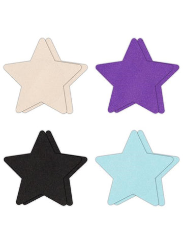 NS Novelties Pretty Pasties Star I Assorted Nipple Cover 4 Pairs Collection - Breast and Nipple Toys