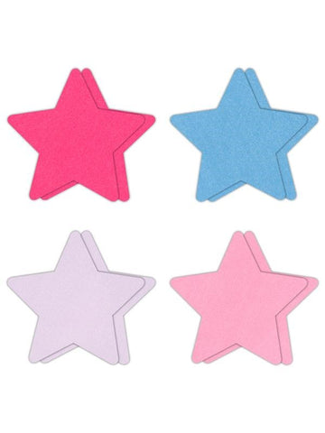 NS Novelties Pretty Pasties Star II Assorted Nipple Cover 4 Pairs Star Design - Breast and Nipple Toys